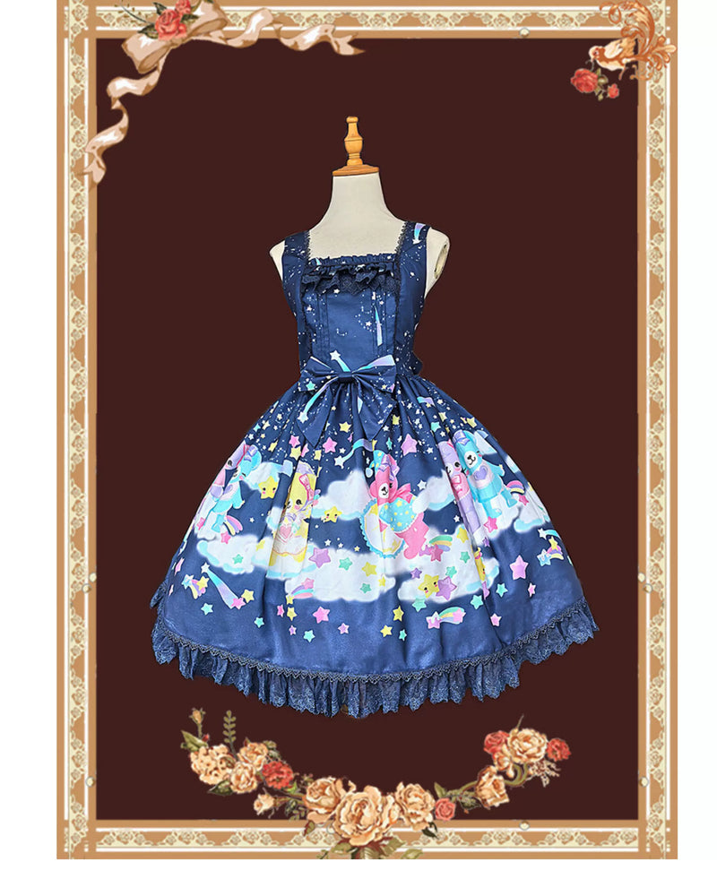 Infanta - Sleepy Bear - Kawaii Lolita Bear and Star Printed Dress