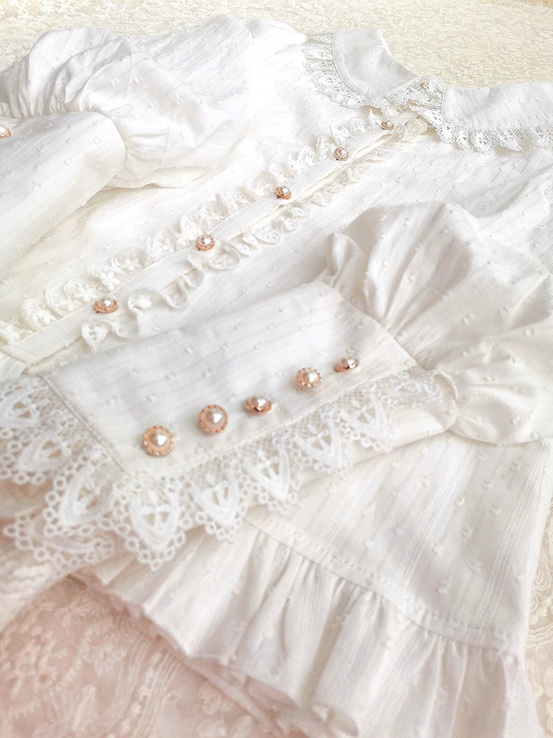 Yilia - Sweet Lolita Peter Pan Collar - Cotton Blouse Innerwear