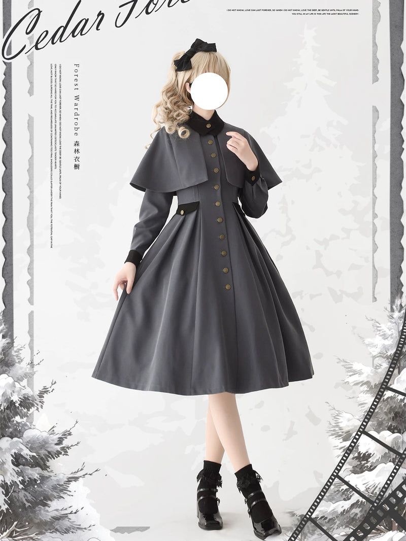 Forest Wardrobe - Cedar Forest - Coat with Detachable Cape - 4