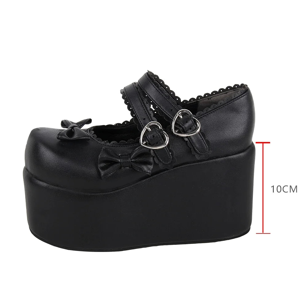 Angelic imprint - Angelic Imprint - Punk Lolita Shoes High Platform Shoes with Bow