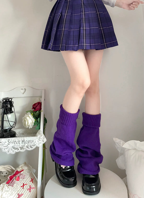 Fantasy Doll - Dreamy Purple - Flared Knitted Leg Warmers and Sock Covers with Scrunched Cuffs