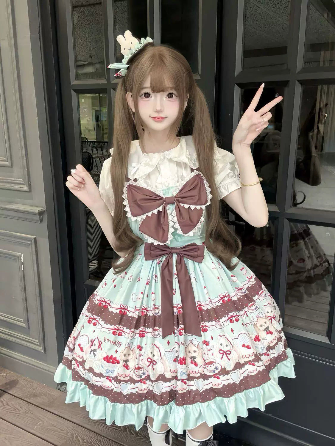 Sweetheart Dream Machine - Cherry Sweet Pie - JSK Dress with Cherry and Gingham Print
