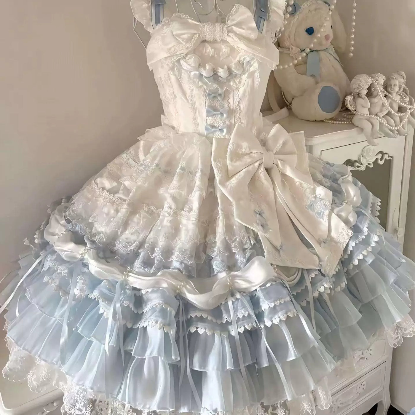 Sweetheart Dream Machine - Flower Wedding - Embroidered JSK with a Tiered Lace Skirt