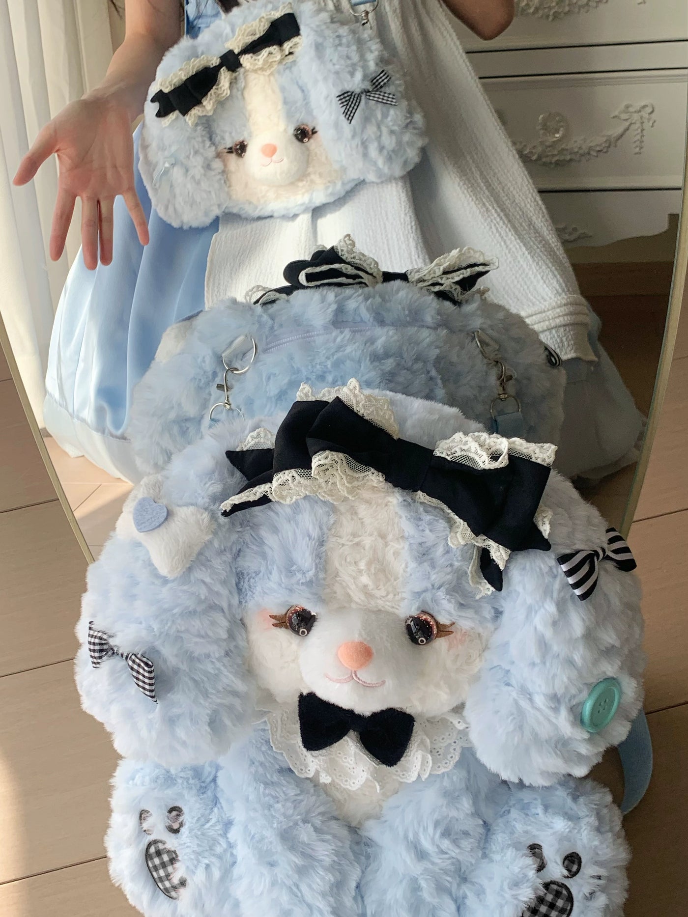 Mango Maruko - Plush Puppy Face Backpack - Plush Lolita backpack