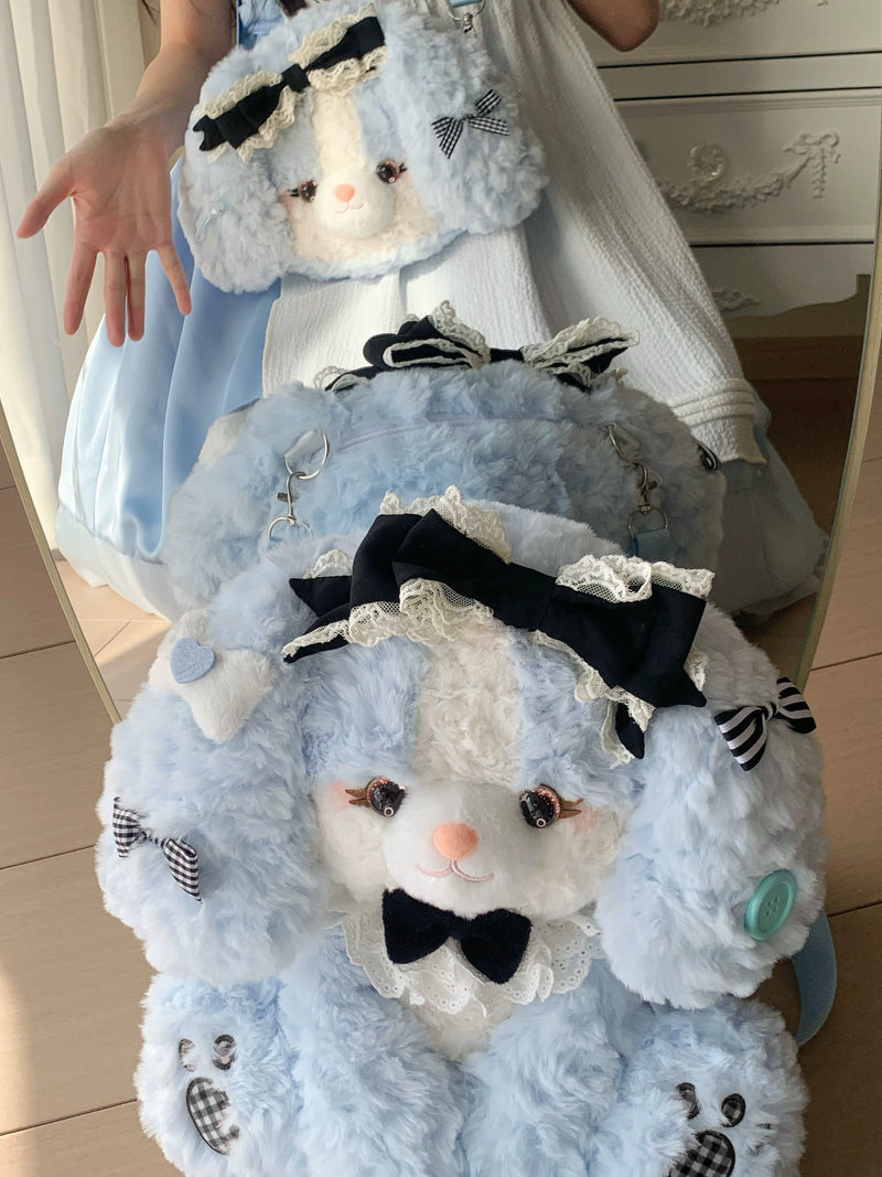 Mango Maruko - Plush Puppy Face Backpack - Plush Lolita backpack