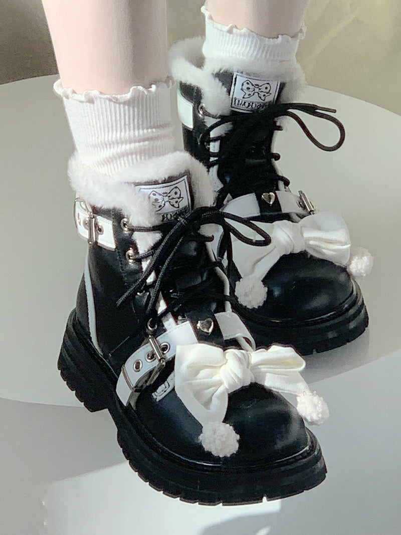 Plush Battle 2.0 Bow Fleece-Lined Lolita Winter Boots — additional product view