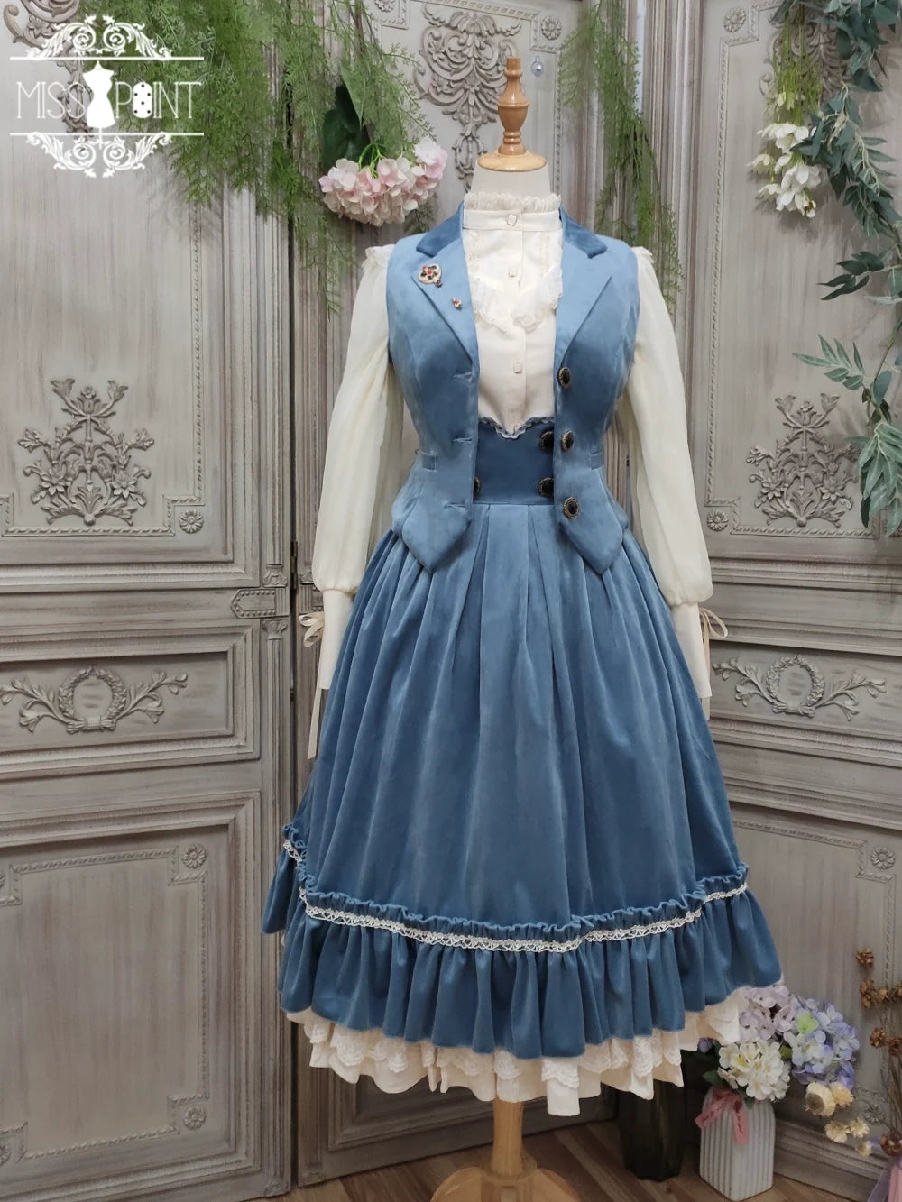 Miss Point - Rose Doll - Retro Lolita Vest Velvet Lolita Waistcoat (2XL L M S XL XS) 32516:392360