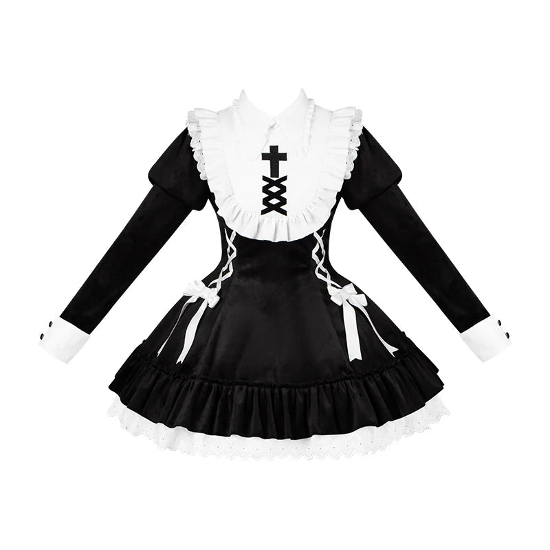 With PUJI - Oxygen Ion - Sweet Lolita OP Dress, Ruffle Trim & Velvet detail view 11