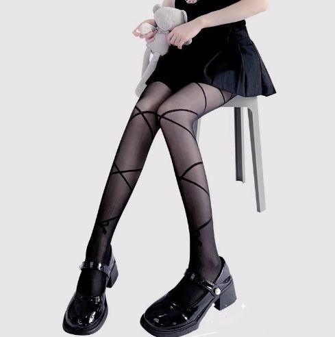 Fantasy Doll - Crossed Ribbon - Over-the-Knee Socks with crossed ribbon bands