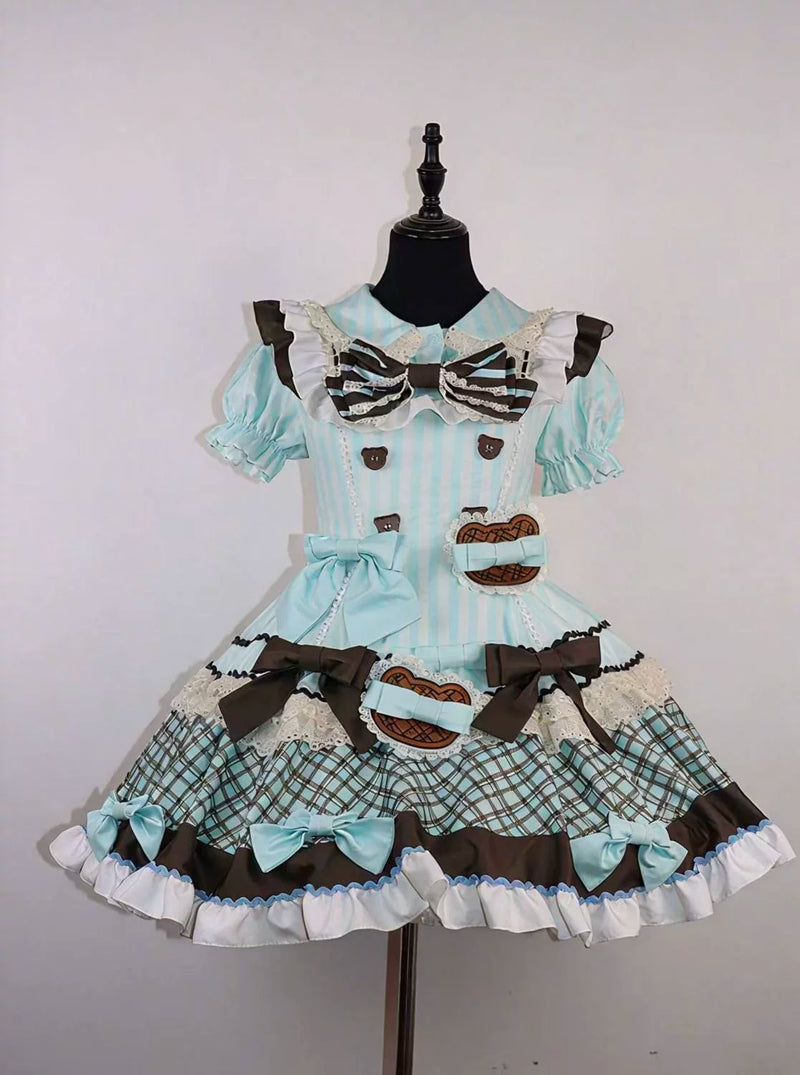White Sugar Girl - Sweet Lolita Teddy Bear Dress - One-piece Sweet