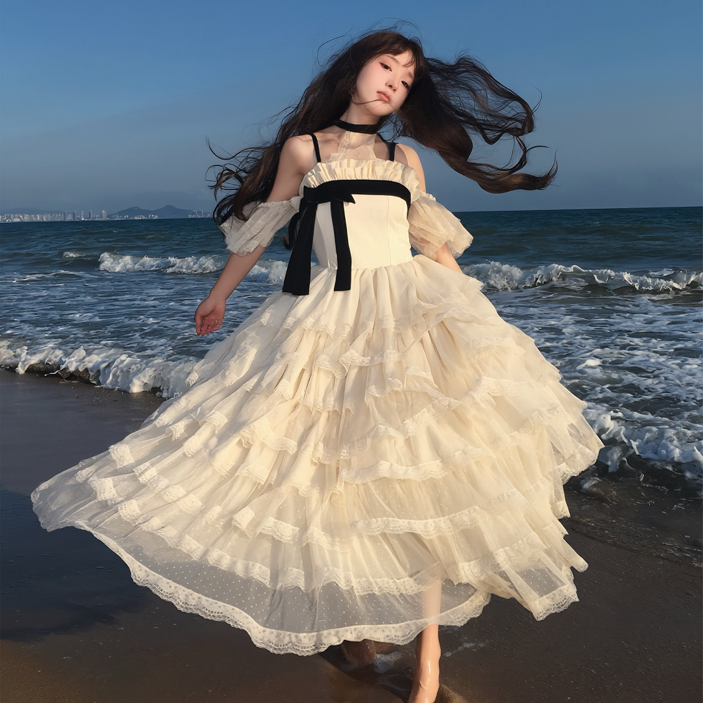 Moon Lily - Mist Isle Poem - Ivory JSK with Tiered Tulle Skirt