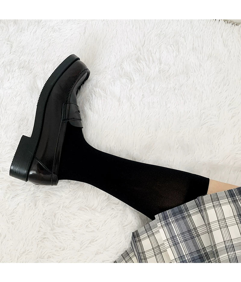 Floral Milk Cat - JK Basics - Calf Socks in 32 cm and 43 cm Lengths
