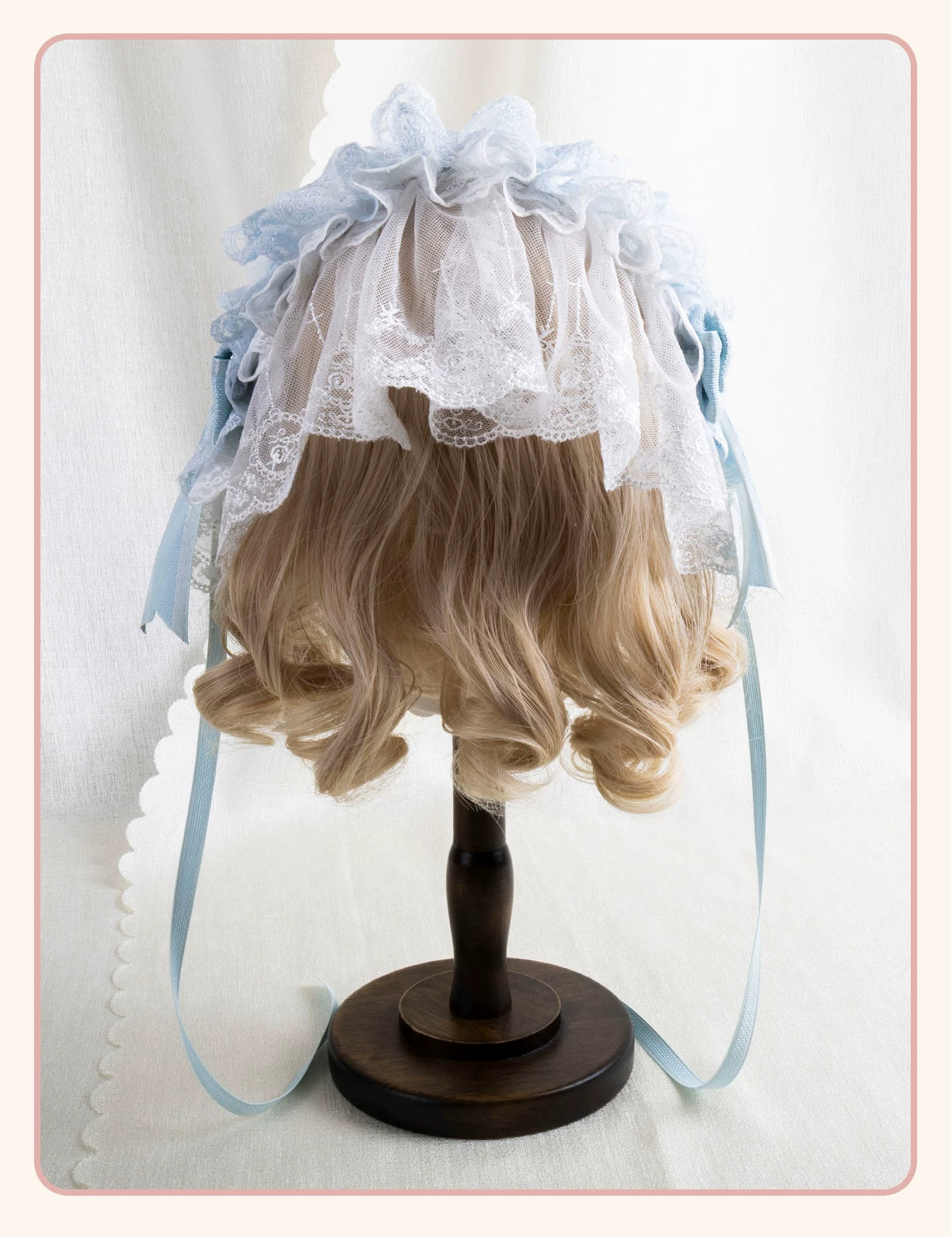 Stardust Rose - Christmas Lace - Lace Headwear with Layered Blue Bows