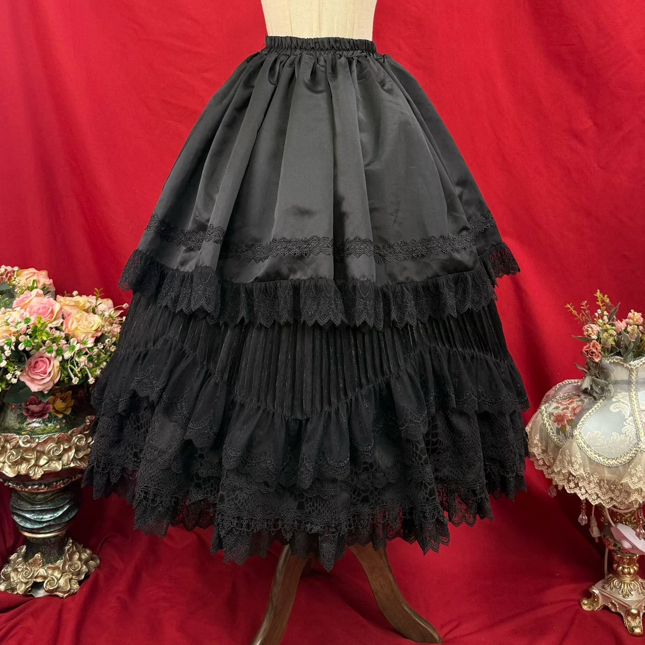 DMFS Lolita - Broken Winged Bat - Gothic Lolita Shirt & SK Set, Bat-wing Shaped Hem