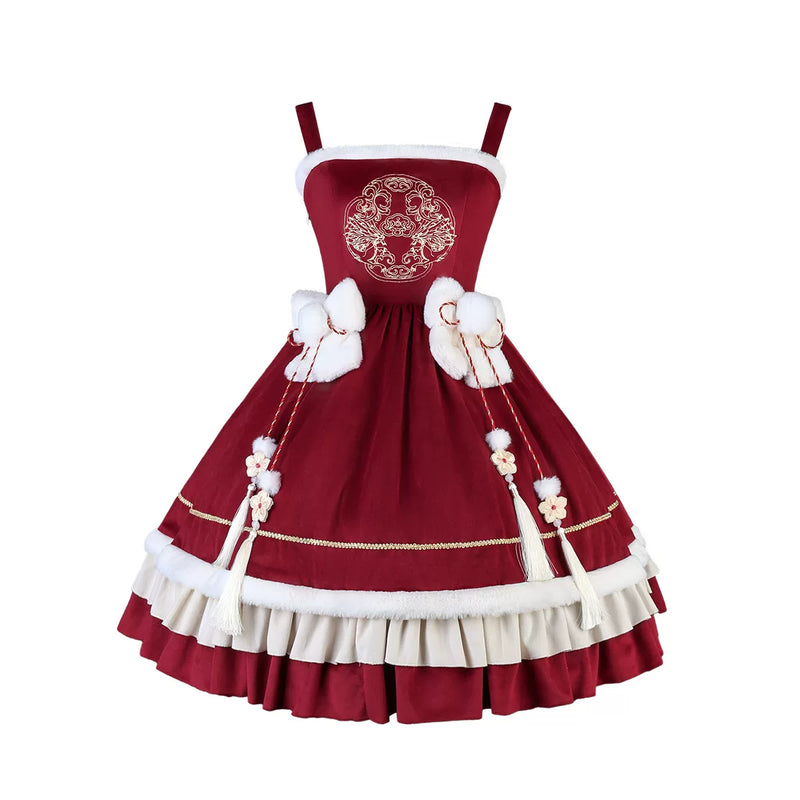 Fan Hua Xin Harvest Wishes Red Qi Lolita JSK & Jacket