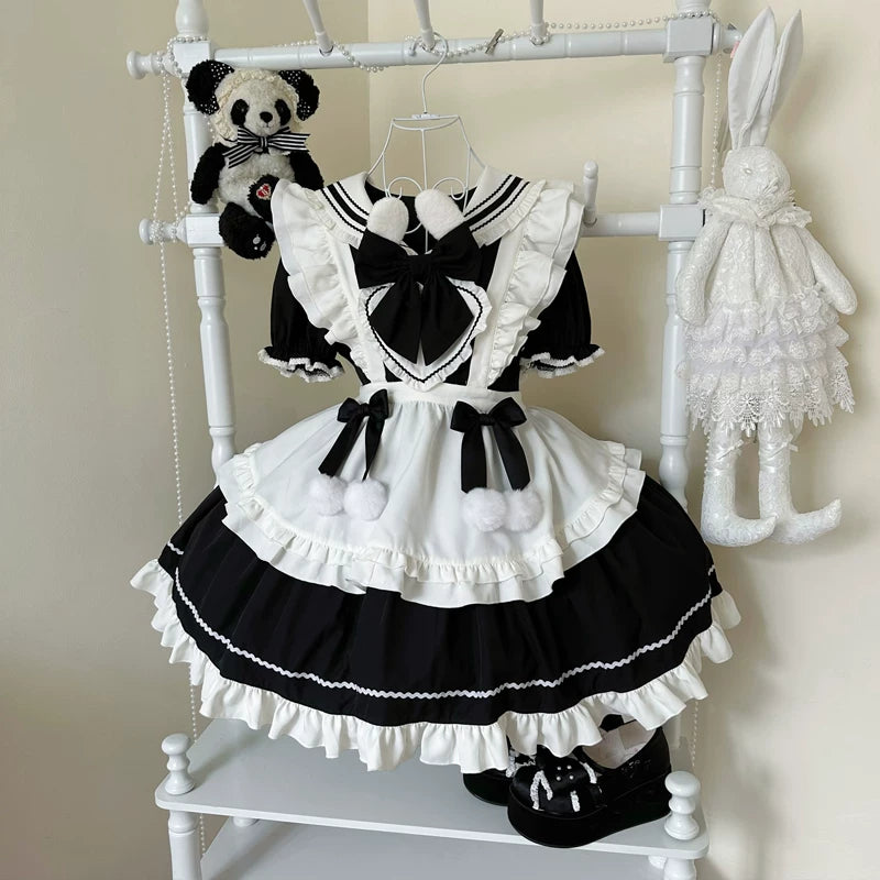 Lady Han Sweet Bunny Ball Lolita dress with pastel colors, featuring a cute bunny pattern and frilly details, perfect for sweet Lolita fashion.