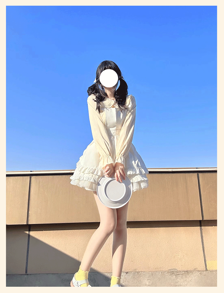 Niu Niu - Plus Size Lolita Shirt Long Sleeve - Doll Collar Blouse Innerwear