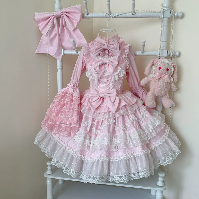 Hanguliang - Heartbeat of Love - Sweet Lolita tiered lace JSK