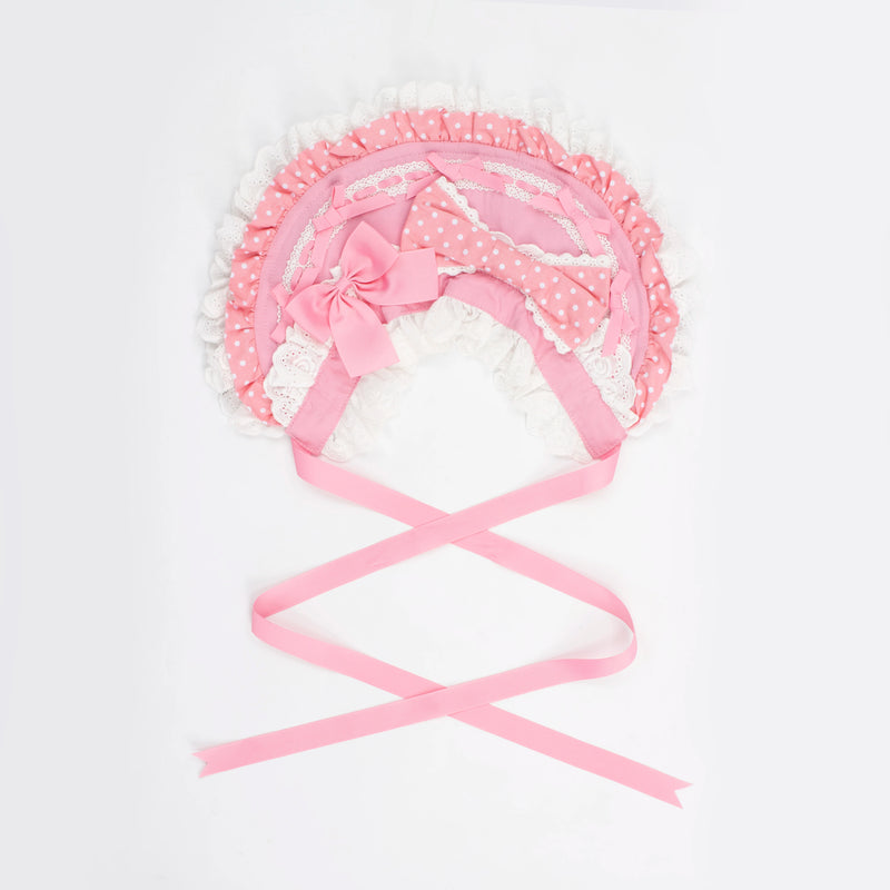RainbowCat - Rabbit Princess Island - Polka-Dot Lace Bonnet / Headband – detail view 3