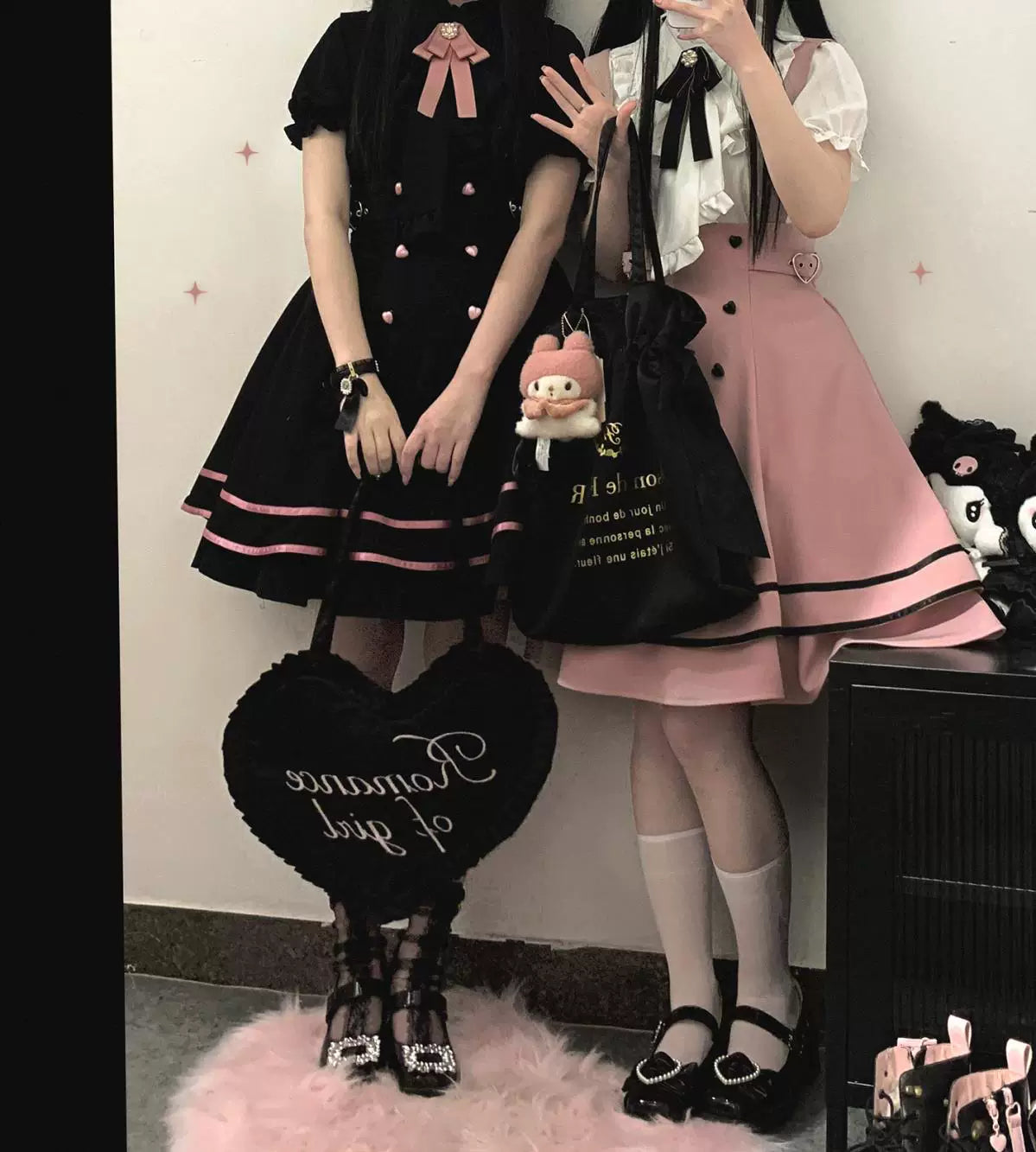 Sweetheart Dream Machine - Love Prescription - Puffy Skirt with Heart Buttons and Ribbon Trim