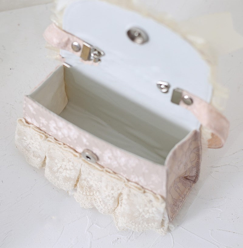 Xiaogui - Elegant Lolita Bag Daisy Pearl - Chain Lace Handbag Bag