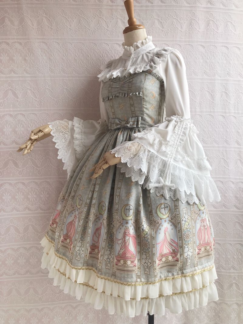 Yilia - Constellation Printing Chiffon - Lolita JSK Dress JSK Dress