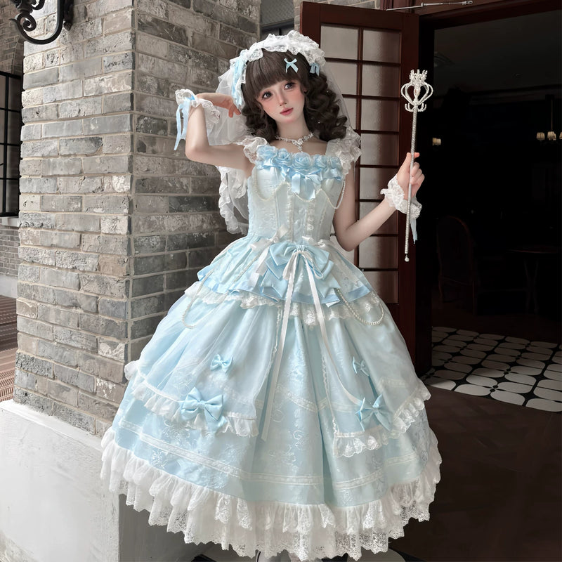 Yanran - Ice Water Rose - Sweet lolita JSK dress with 3D floral
