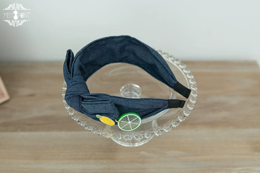 Daisy Lemon - Kawaii Lolita Lemon and Flowers Accessory dark denim KC