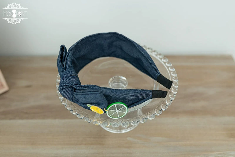 Daisy Lemon - Kawaii Lolita Lemon and Flowers Accessory dark denim KC