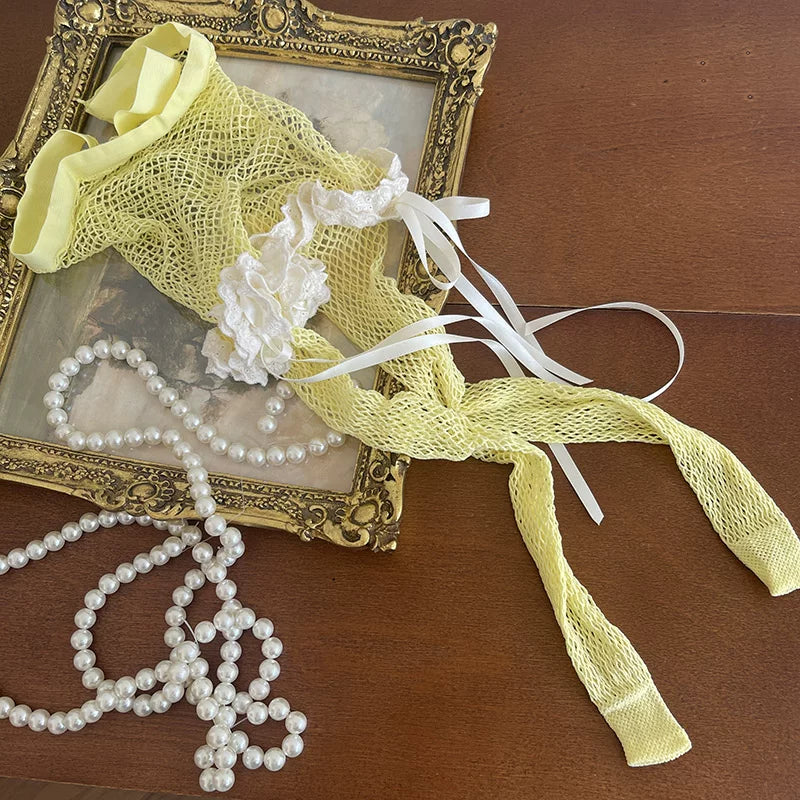 Sock Noble - Y2K Crystal Layering - Pantyhose and Sock Covers with Lace Trim