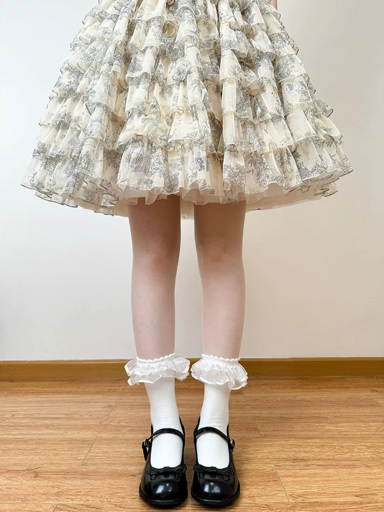 Chubby Bear Tales - Doll Lace Collection - Six-Style Mid-Calf Slouch Socks with Lace Details