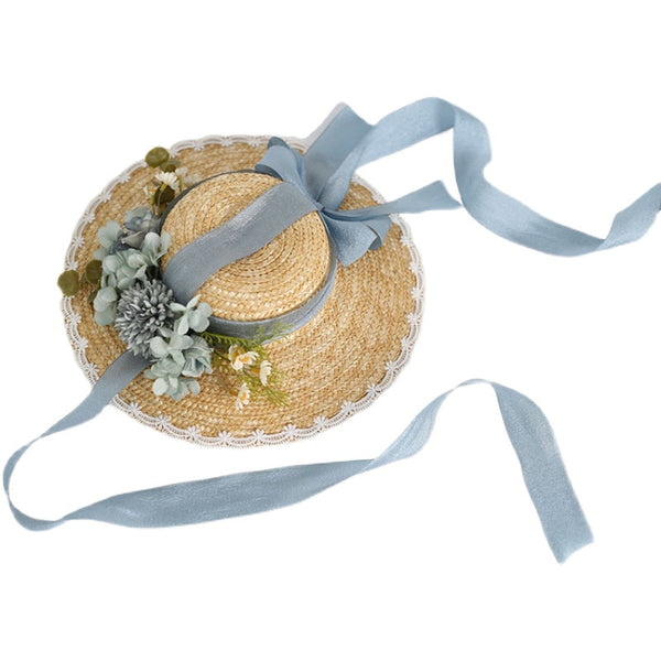Xiaogui - Elegant Lolita Flower Bow Lace - Sunhat Headwear