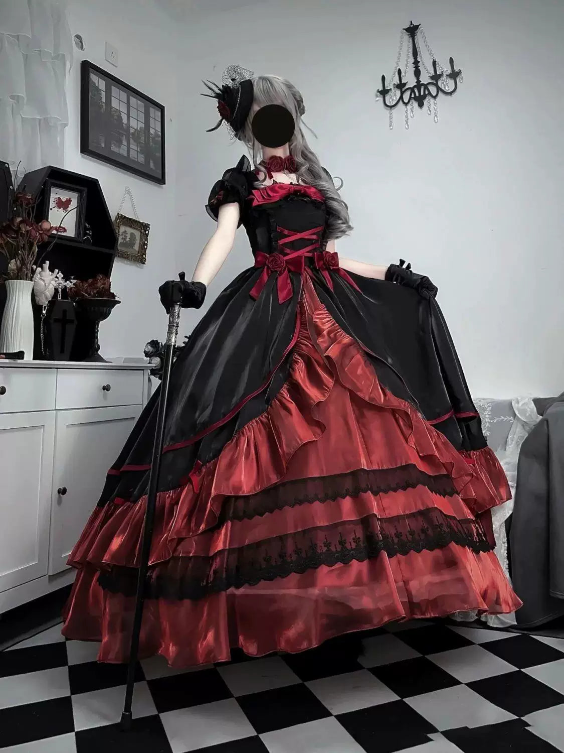 Sweetheart Dream Machine - Bridal Princess - Long Lolita Dress with Tiered Ruffles