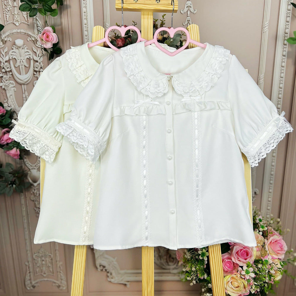 DMFS Lolita - DMFS - Sweet Lolita Shirt Vintage Doll Collar Summer Top