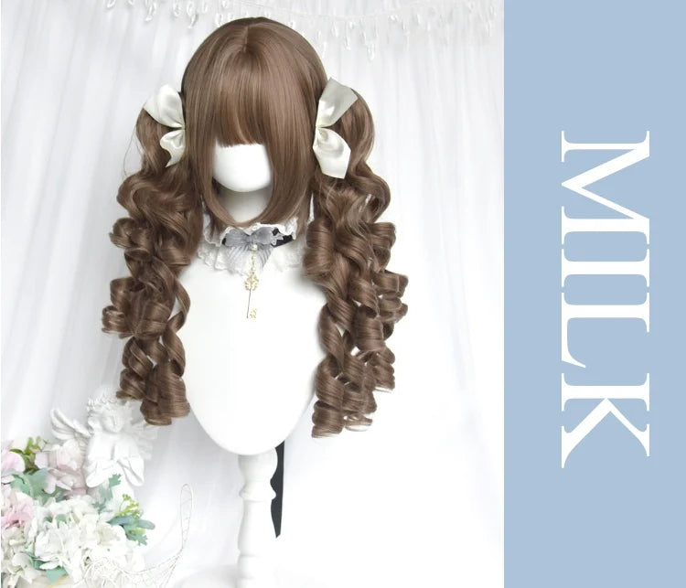 Sinwavy - Doll Like Lolita Wig - Detachable Curl Ponytails Wig