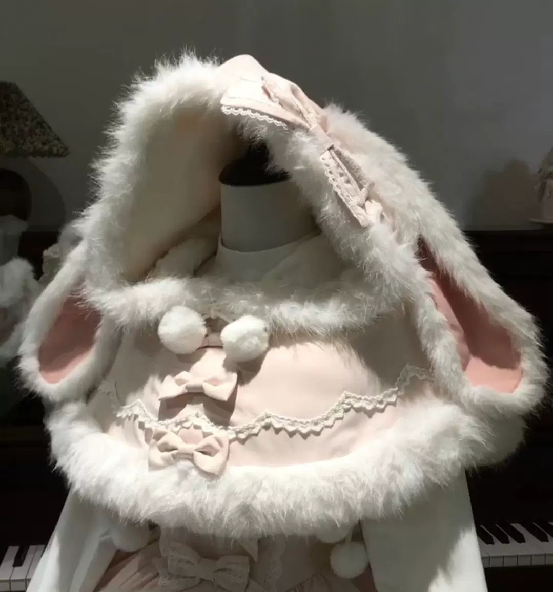 Dream Bunny - Sweet Dream Little Rabbit - Pink OP Dress with a Bunny-Ear Cape Option