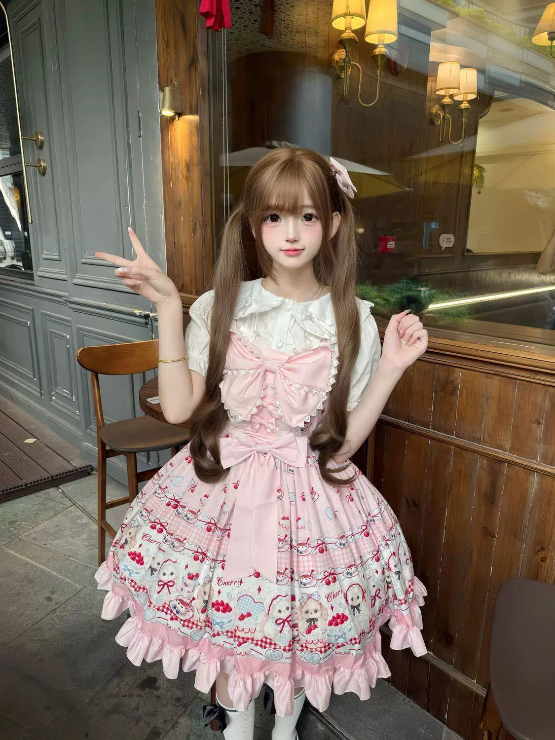 Sweetheart Dream Machine - Cherry Sweet Pie - JSK Dress with Cherry and Gingham Print