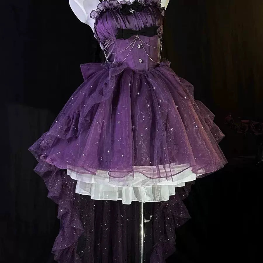 Sweetheart Dream Machine - Polaris - Lolita Dress Set with Glittering Skirt and Tail Train