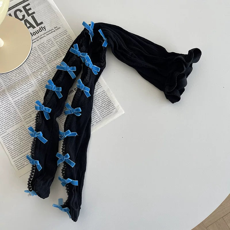 Sock Noble - Bow Lace Cutout - Tights with Openwork Lace Panels