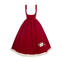 With PUJI - Apple - Lolita Outfit Set - Adjustable shoulder strap, waist fishbone long chest support, in stock / S