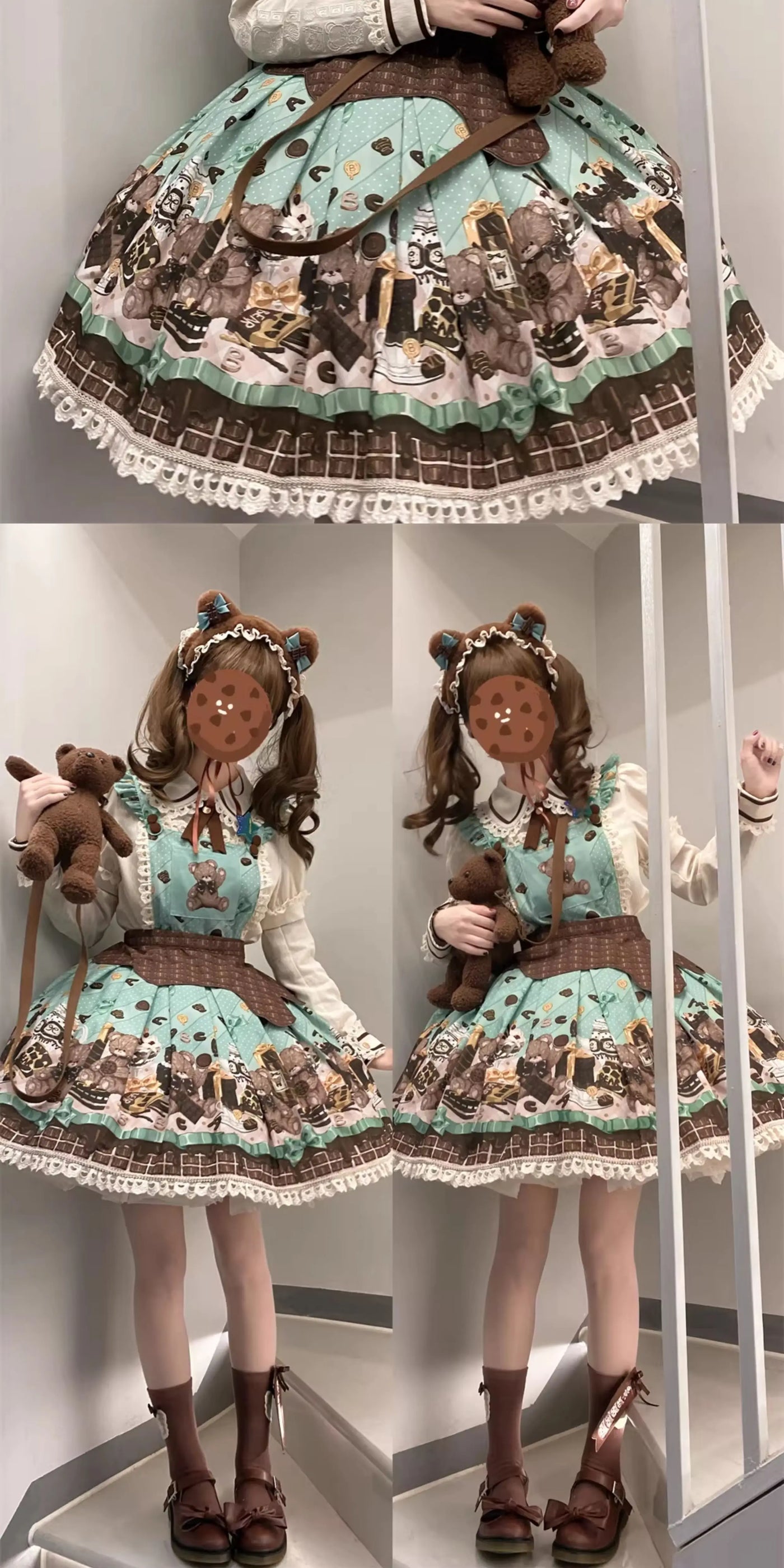 Pumpkin Planet - Mint Chocolate Bear Party - JSK with a teddy-bear print