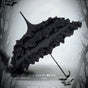 Three-tier pagoda ruffle parasol - curved handle