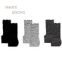 Black + light gray + dark gray, 3-pair set / One Size