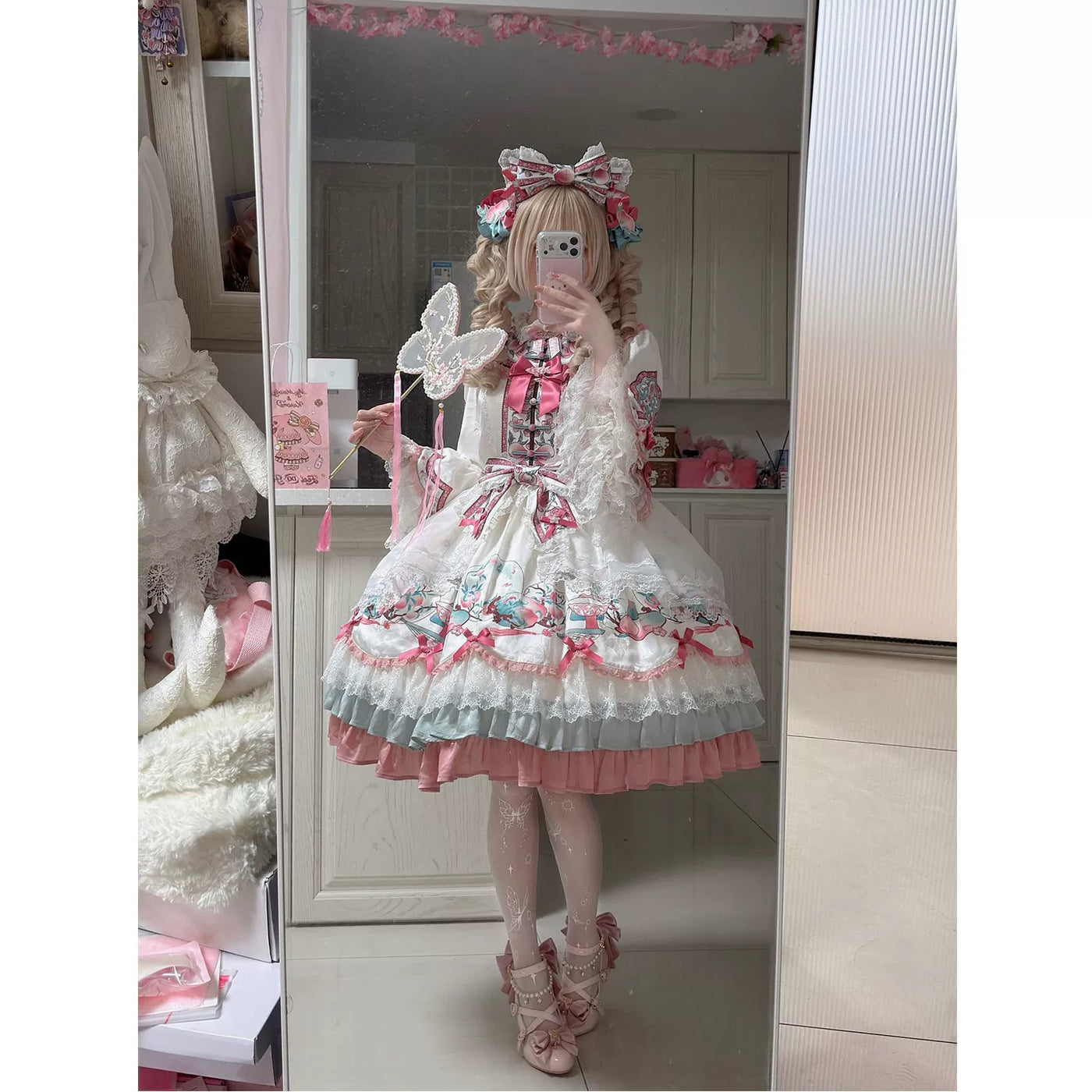 Creamy - Pink Peach - Chinese-Inspired Princess Dress with Peach Motifs