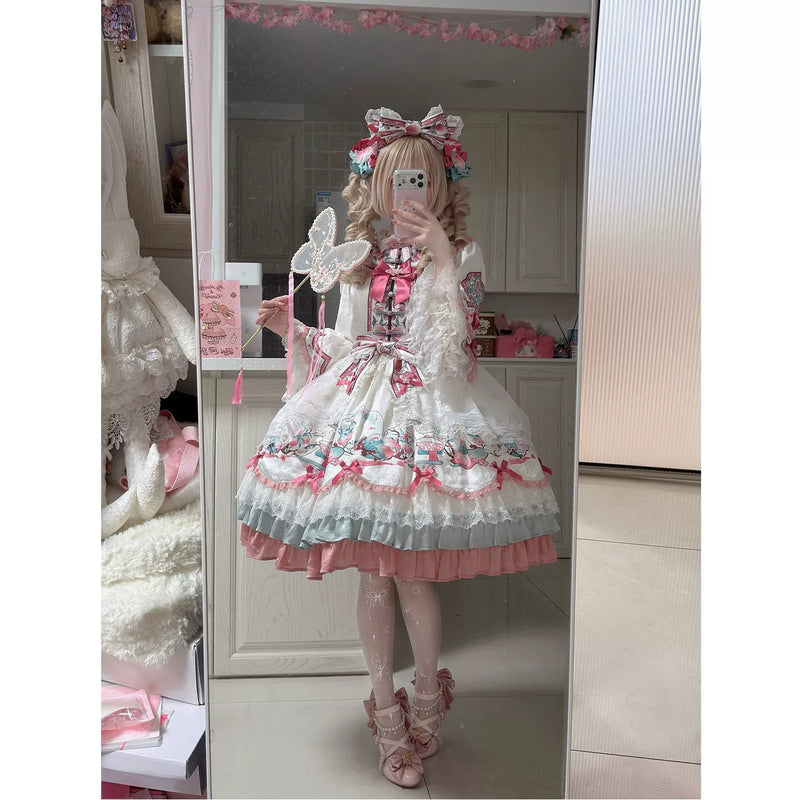 Creamy - Pink Peach - Chinese-Inspired Princess Dress with Peach Motifs