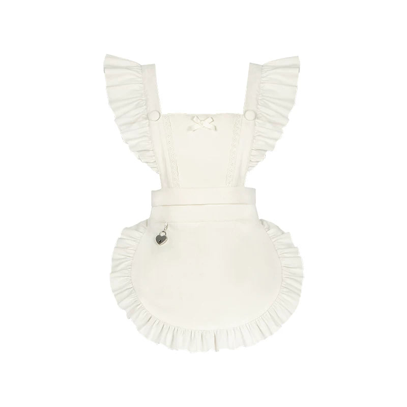 With PUJI - Suki - Maid Lolita OP Dress, Ruffle Trim & Square Neckline detail view 11