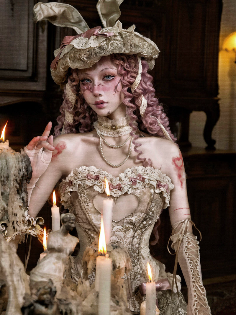 BLOOD SUPPLY: Cupid's Poetry Box Heart Corset Top and Accessories, product view 4