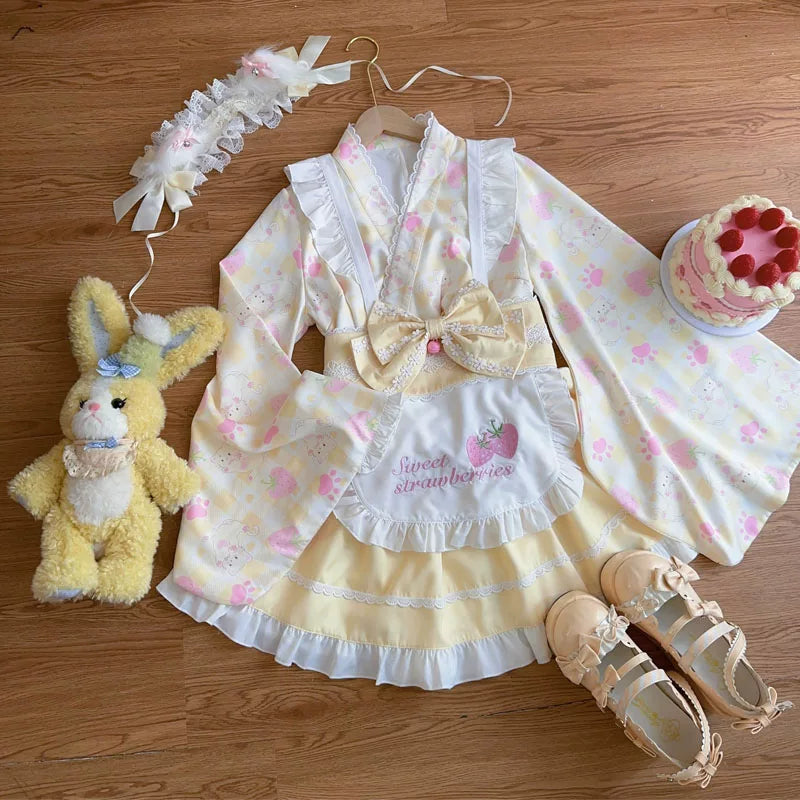 Lady Han Summer Cat Maid dress by Lolita Fetch featuring a cute maid cosplay costume with cat-themed details and a playful design.