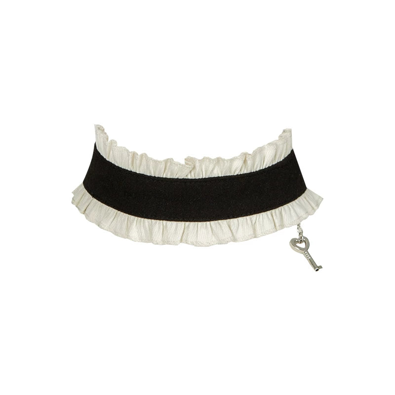With PUJI - Suki - Maid Lolita OP Dress, Ruffle Trim & Square Neckline detail view 12