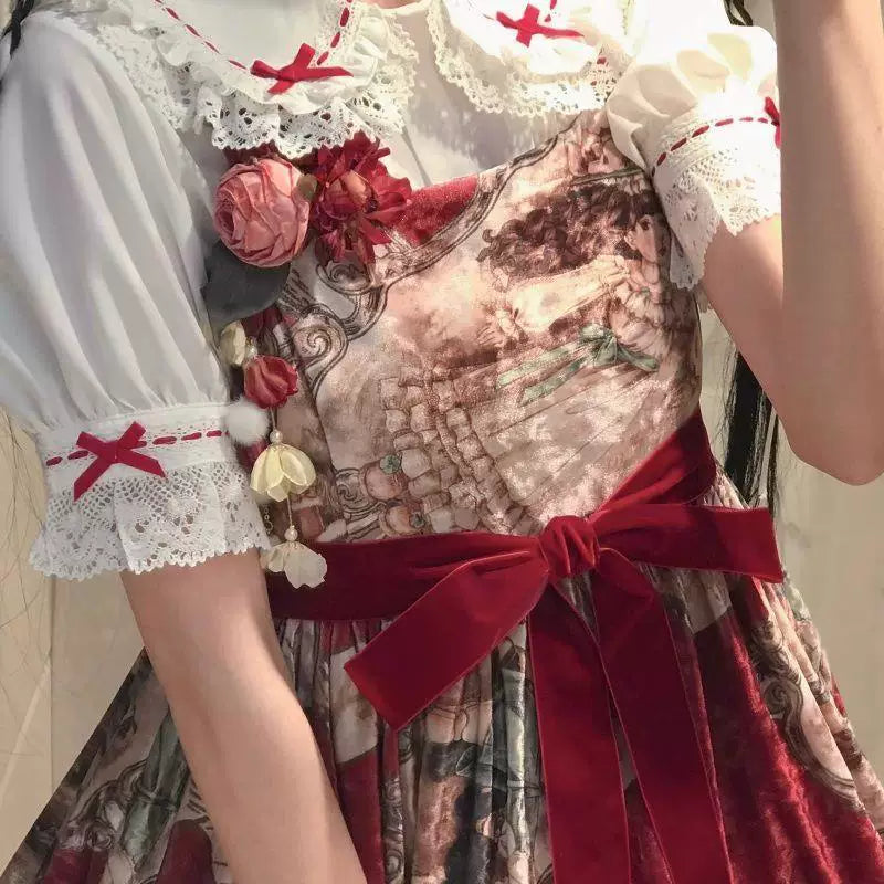 Sweetheart Dream Machine - Vintage Doll - Short-Sleeve Blouse with Lace Doll Collar